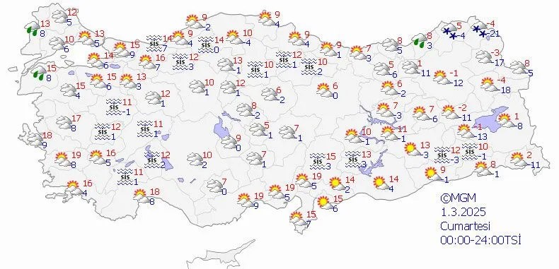 Yeni günün hava tahmin raporu açıklandı: MGM'den 21 kente sağanak, 10 kente kar uyarısı - Resim : 3