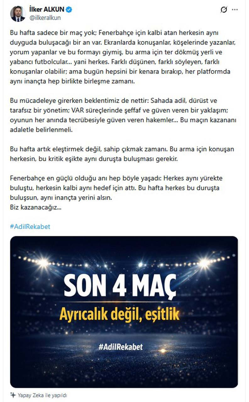 Fenerbahçe yönetiminden Galatasaray derbisi öncesi flaş açıklama! TFF’den 3 talepte bulundular - Resim : 1