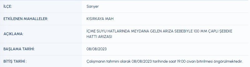 Sular 7 saat yok! İSKİ açıkladı… Sular uzun süre yok: İstanbul'da hangi ilçelerde su kesintisi yaşanacak? İstanbul’da su kesintisi - Resim: 8