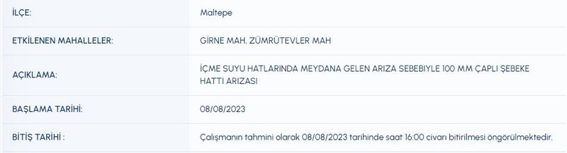 Sular 7 saat yok! İSKİ açıkladı… Sular uzun süre yok: İstanbul'da hangi ilçelerde su kesintisi yaşanacak? İstanbul’da su kesintisi - Resim: 7