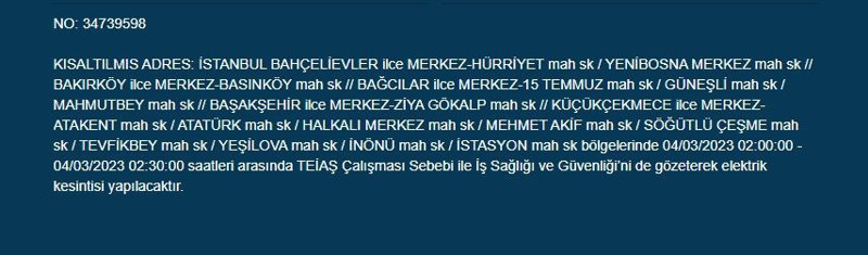 İstanbul’da büyük elektrik kesintisi olacak! BEDAŞ elektrik kesintilerini duyurdu - Resim: 9