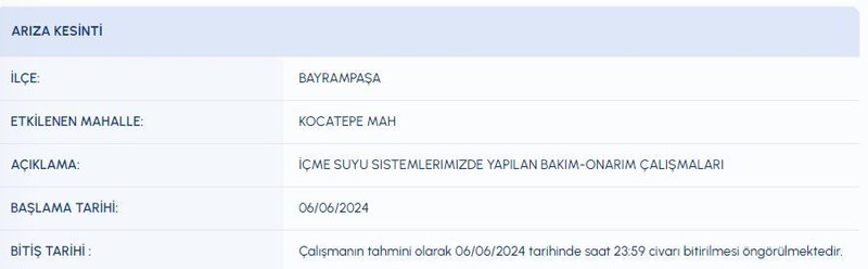 Dikkat! İstanbul 06 Haziran (bugün) su kesinti listesi! Bazı ilçelerde saatlerce sular olmayacak! İSKİ duyurdu! İşte su kesintisi olacak o ilçeler! - Resim: 5