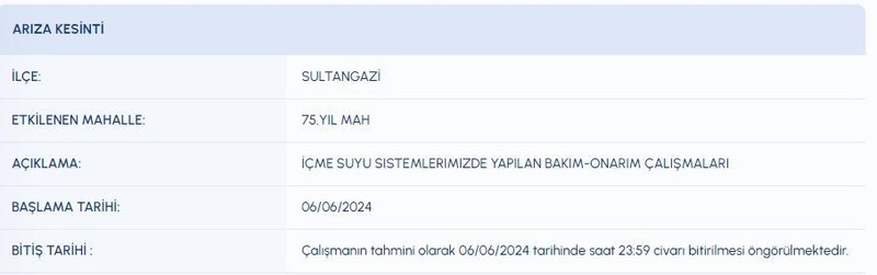 Dikkat! İstanbul 06 Haziran (bugün) su kesinti listesi! Bazı ilçelerde saatlerce sular olmayacak! İSKİ duyurdu! İşte su kesintisi olacak o ilçeler! - Resim: 24
