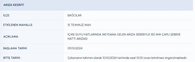 İstanbul’da 10 Ekim (bugün) su kesintisi! Susuz kalmayın! İSKİ uyardı! Tedbirinizi alın! - Resim: 3