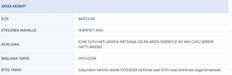 İstanbul’da 10 Ekim (bugün) su kesintisi! Susuz kalmayın! İSKİ uyardı! Tedbirinizi alın! - Resim: 5