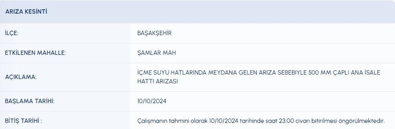 İstanbul’da 10 Ekim (bugün) su kesintisi! Susuz kalmayın! İSKİ uyardı! Tedbirinizi alın! - Resim: 9
