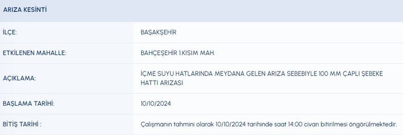 İstanbul’da 10 Ekim (bugün) su kesintisi! Susuz kalmayın! İSKİ uyardı! Tedbirinizi alın! - Resim: 6