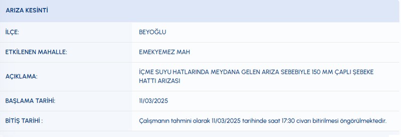 İstanbul’da 11 Mart (bugün) hangi ilçelerde su kesintisi olacak? Bidonları hazırlayın... İSKİ uyardı! O mahallelerde saatlerce sular akmayacak! - Resim: 6