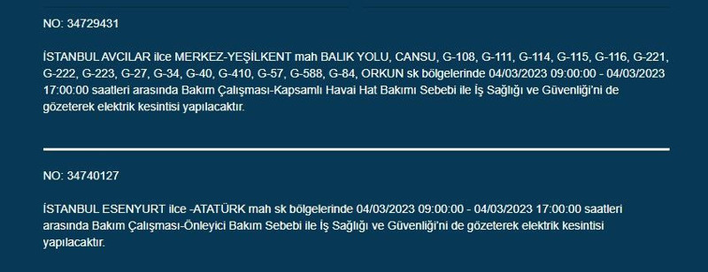 İstanbul’da büyük elektrik kesintisi olacak! BEDAŞ elektrik kesintilerini duyurdu - Resim: 17