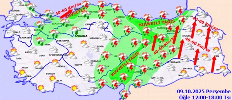 Meteoroloji'den 8 il için sarı kodlu uyarı: Kuvvetli yağış ve fırtınaya dikkat! - Resim: 2