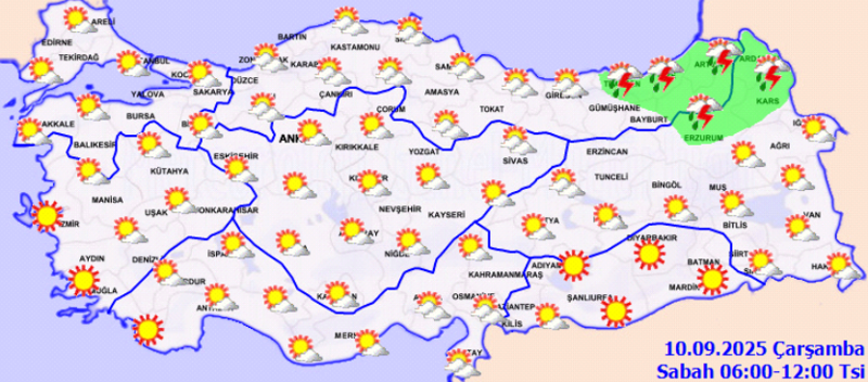 Meteoroloji bölge bölge uyardı: Bazı bölgelerde sıcaklık artacak, bazı bölgelerde şiddetli sağanak etkili! - Resim: 1
