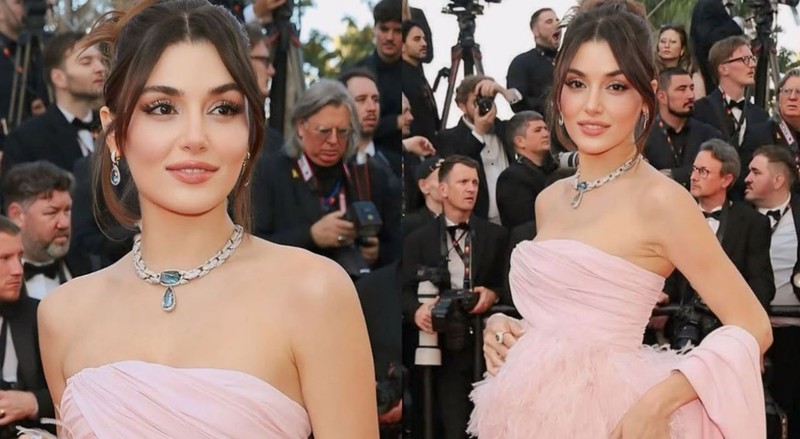Hande Erçel'in Cannes tarzı ortalığı ateşe verdi! Derin yırtmaçlı elbisesiyle pozlar verdi, o hali yürek hoplattı - Resim: 3