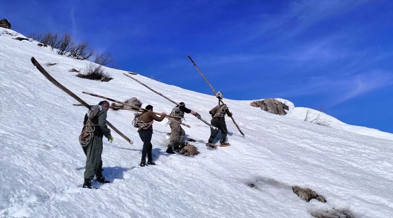 Hakkari'de 3 bin rakımlı dağdan kar düşme riski altında 4 kilometre yürüyerek koyunlar için köye geliyorlar! Çobanların ölüm tehlikeli yolculuğu - Resim: 1