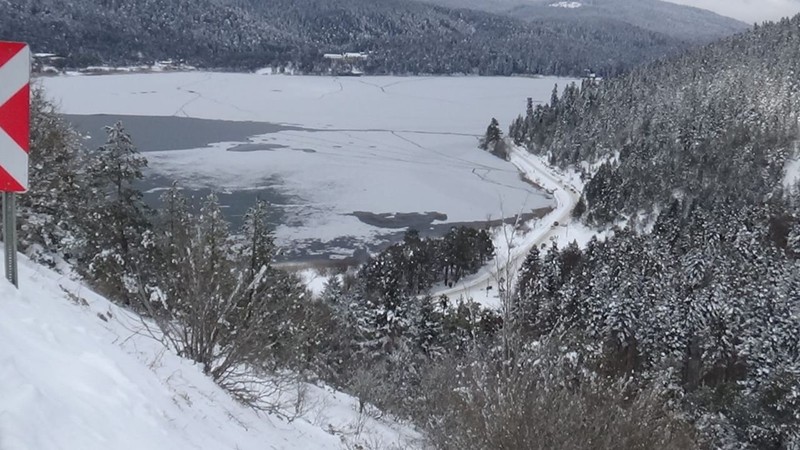 Bolu’da -10 derece doğa harikası yeri görmeye gelen vatandaşlar gördükleri manzara ile dondu kaldı. Karşılarına baktıklarında o da donmuş kalmıştı - Resim: 1