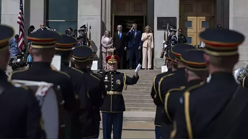 Netanyahu Pentagon'da! İlk görüntüler geldi: Neler konuşulacak? - Resim: 1