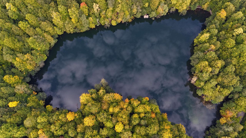 Bolu’ya sonbahar geldi, Yedigöller tabloya döndü! Dronla kaydedilen manzara mest etti - Resim: 4