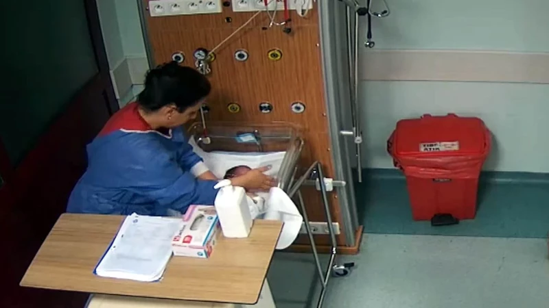 Bebek döven cani hemşireden