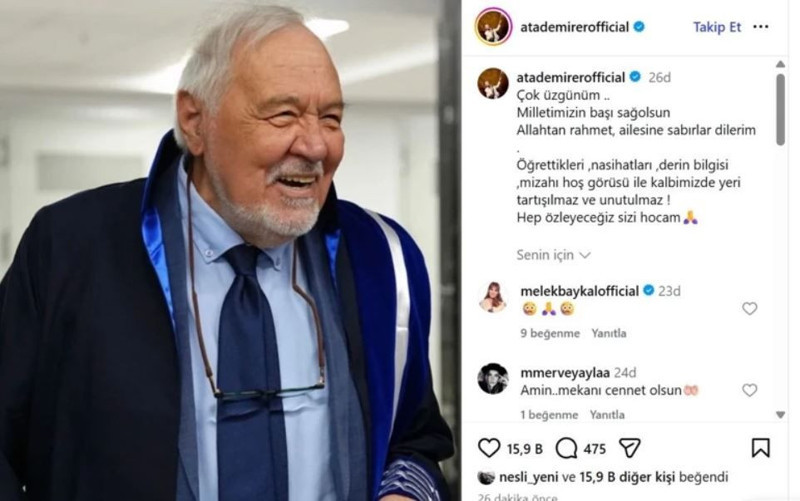 Ünlü isimlerden 'İlber Hoca' için başsağlığı mesajları - Resim: 3