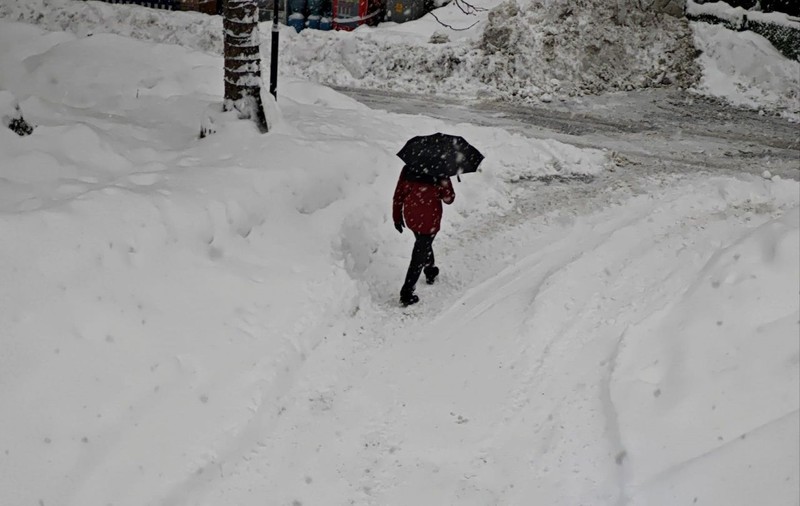 Artvin'de sabah başlayıp aralıksız devam etti. Kent merkezinde kar kalınlığı 1 metreye ulaştı - Resim: 6