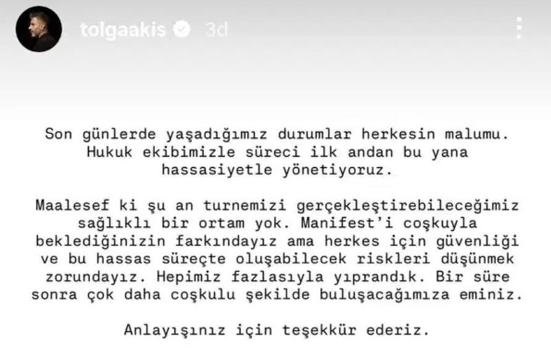Manifest'in Türkiye turnesi neden iptal edildi? Grubun kurucusu Tolga Akış'tan ilk açıklama geldi - Resim: 4