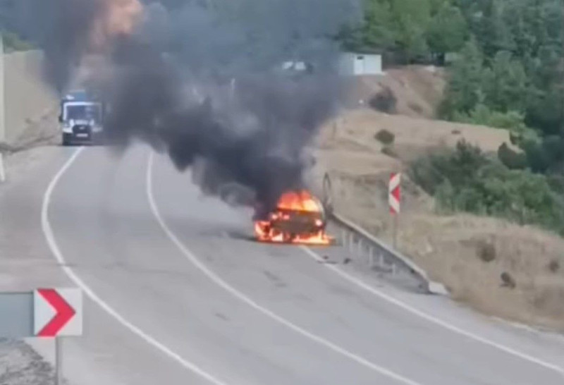 Otomobil alev alev yandı! 13 yaşındaki çocuktan örnek davranış: Ormanı da kurtardı - Resim: 3