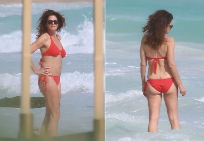 Podyumların efsane modeliydi!  Cindy Crawford'un kırmızı bikinili halleri ortalığı kasıp kavurdu! "Kim der 58 yaşında!" - Resim: 4