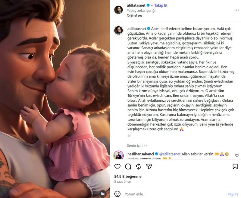Kızını kaybetmişti! Atilla Taş’ın paylaşımı yürek yaktı: “Hasretim hiç bitmeyecek” - Resim: 6