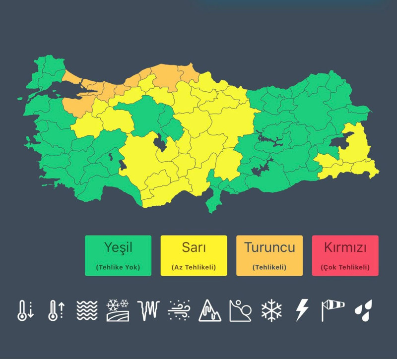 SON DAKİKA! 36 İL İÇİN ALARM VERİLDİ! Türkiye'de alarm seviyesi yükseldi: İSTANBUL, KOCAELİ, BURSA... - Resim: 2