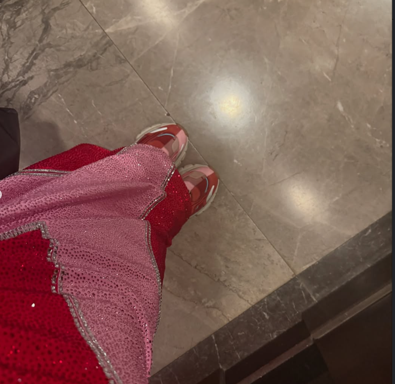 Ebru Şahin kırmızı pembe elbisesiyle göz kamaştırdı! Ayakkabı detayı geceye damga vurdu - Resim: 5