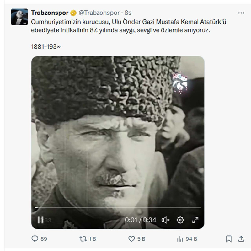 TFF ve 4 büyüklerden 10 Kasım Atatürk'ü Anma Günü mesajları - Resim: 5