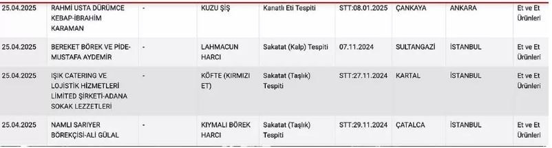 Bakanlık taklit ve tağşiş listesini güncelledi! Lahmacunun içine koyduğu 'pes' dedirtti - Resim : 1