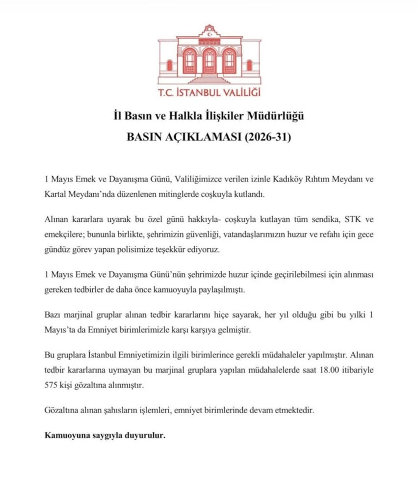 İstanbul Valiliği a&ccedil;ıkladı: İzinsiz 1 Mayıs g&ouml;sterilerinde 575 kişi g&ouml;zaltına alındı - Resim : 4