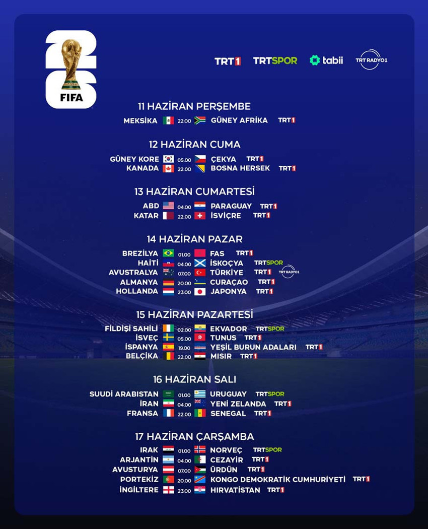 Futbolseverler ekran başına! 2026 Dünya Kupası başlıyor! İşte maç programı - Resim : 2