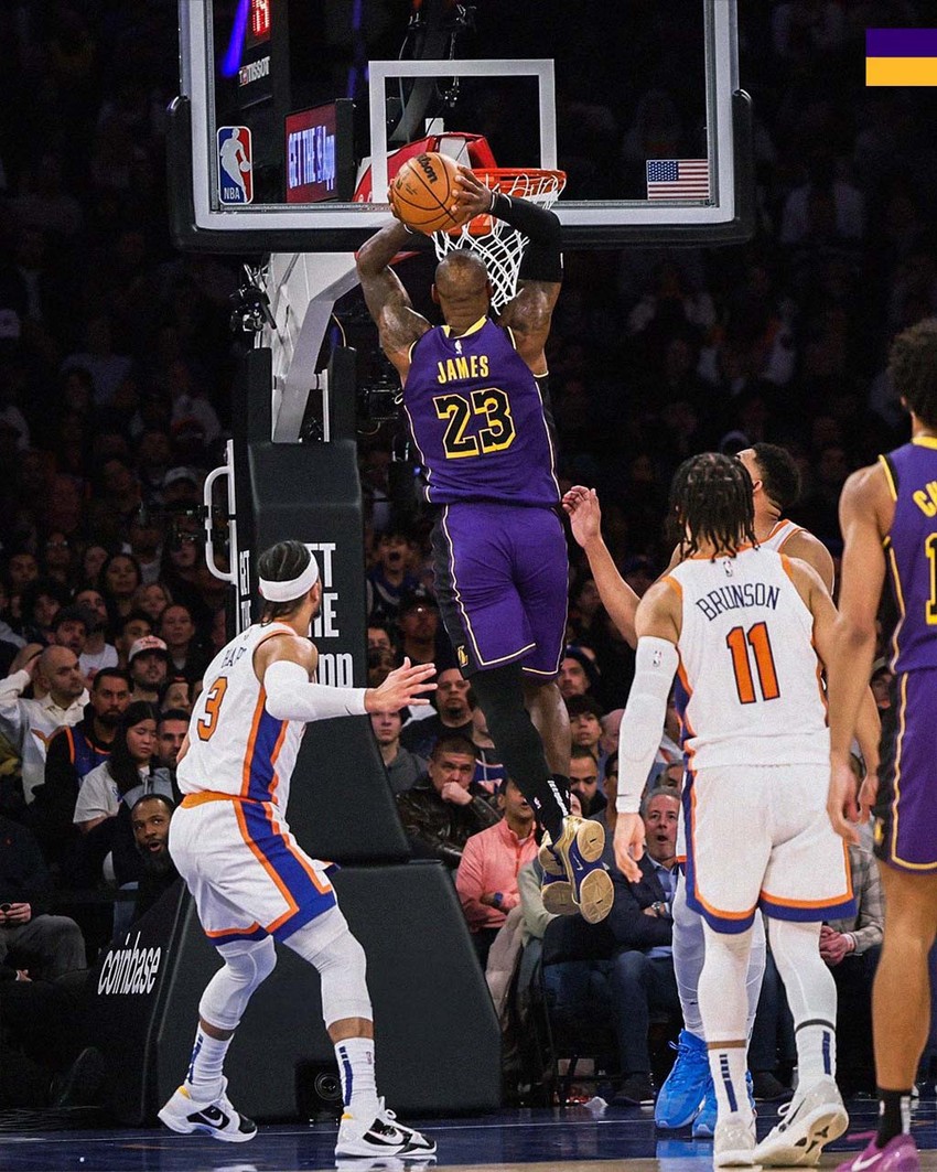 Lakers deplasmanda Knicks'i farklı yendi! LeBron James, NBA tarihine geçti - Resim : 1