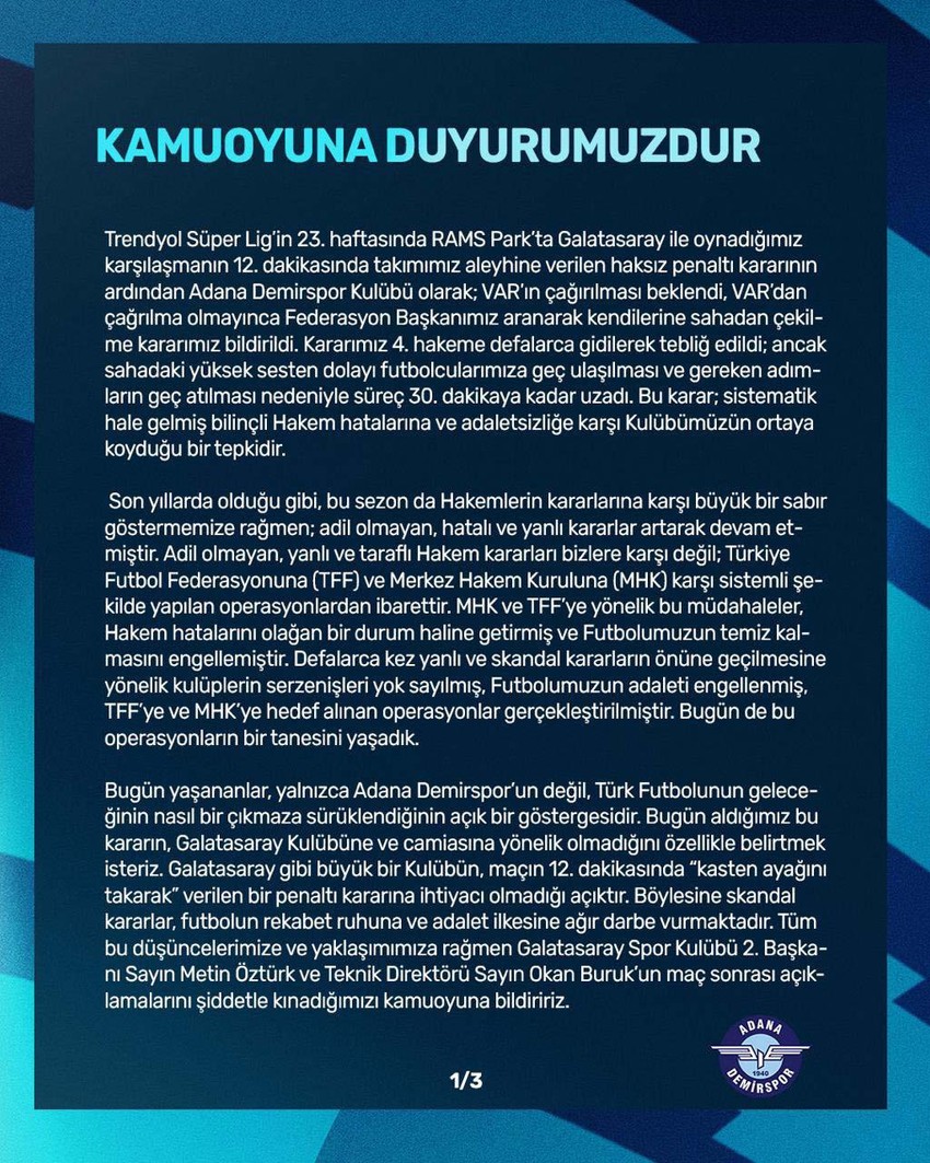 Dünyanın konuştuğu maç! Adana Demirspor'dan Galatasaray maçı sonra açıklama! - Resim : 3