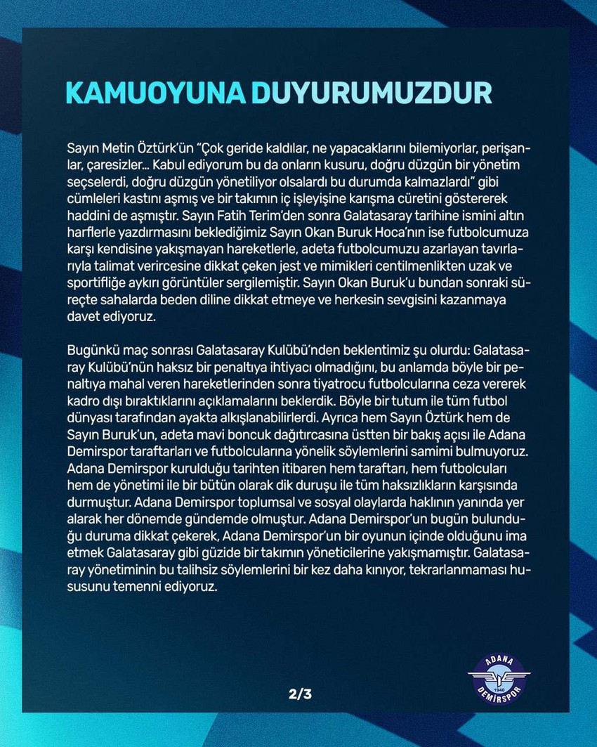 Dünyanın konuştuğu maç! Adana Demirspor'dan Galatasaray maçı sonra açıklama! - Resim : 4