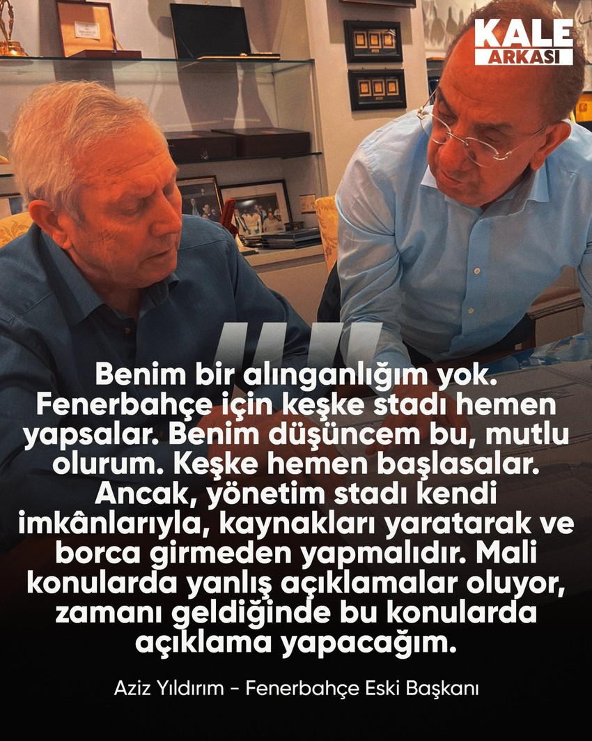 Fenerbahçe eski Başkanı Aziz Yıldırım suskunluğunu bozdu! Stat projesi için tv100’e özel açıklamalar - Resim : 3