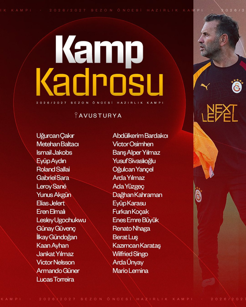 Galatasaray'ın Avusturya kampı kadrosu belli oldu! Yıldız futbolcu kampta yok! - Resim : 1