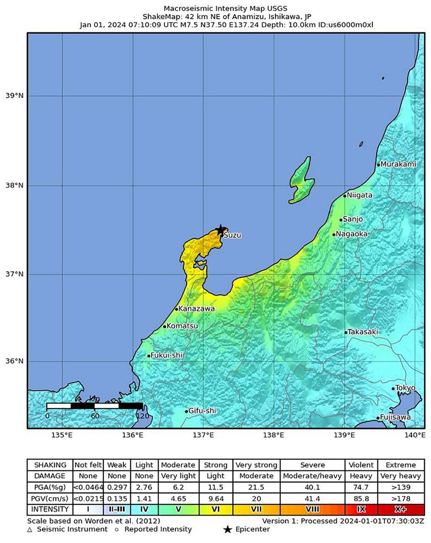 Japonya’da 7.6 büyüklüğünde deprem! 5 eyaletteki evler ve yapılar hasar aldı, 32 bin 500 evde elektrikler kesildi - Resim : 1