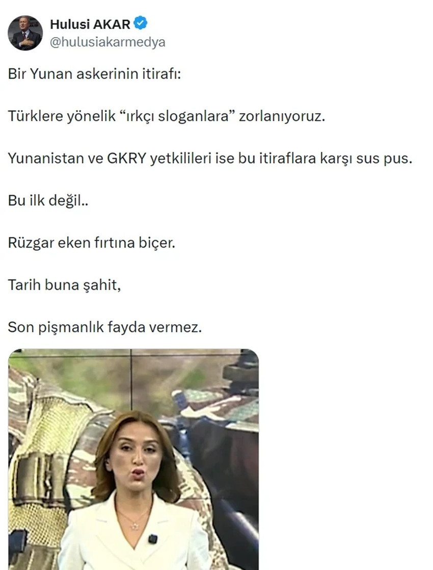 Yunan askerinin itirafı sonrası Hulusi Akar'dan dikkat çeken çıkış! 