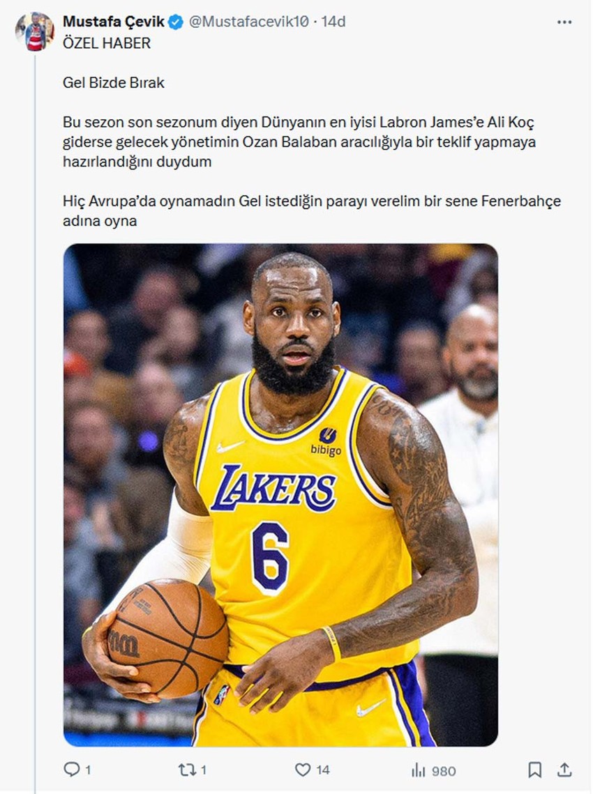 Dünyayı sallayacak iddia: Fenerbahçe’den LeBron James’e transfer teklifi hazırlığı! - Resim : 1