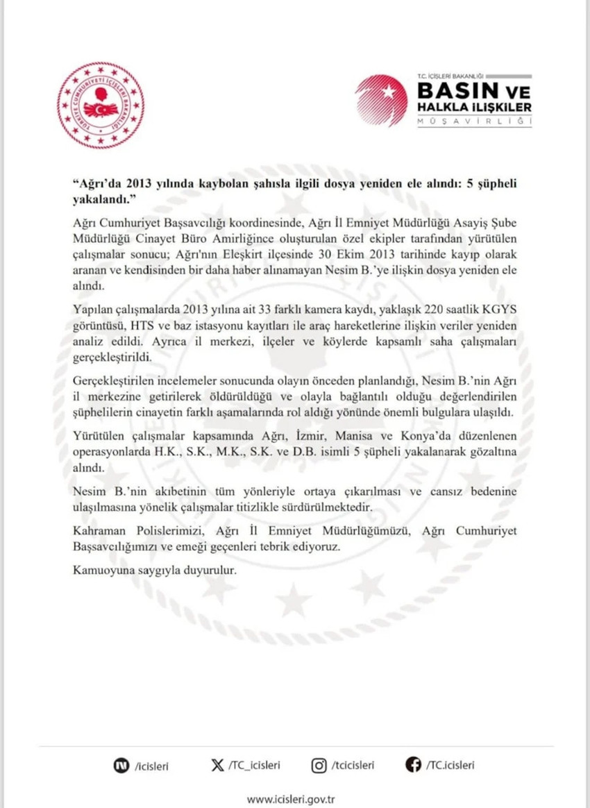220 saatlik görüntü incelendi! Ağrı’da kayıp sanılan vakada 13 yıllık sır perdesi çözüldü - Resim : 2