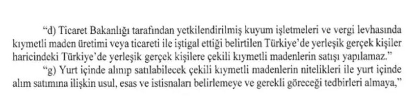 Bakan Şimşek uyarmıştı! Resmi Gazete'de yayımlandı! Kesme altın satışına düzenleme - Resim : 1