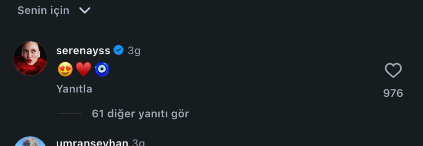 Serenay’dan aşk ilanı gibi yorum! Mert Demir'e nazar boncuğu yolladı - Resim : 2