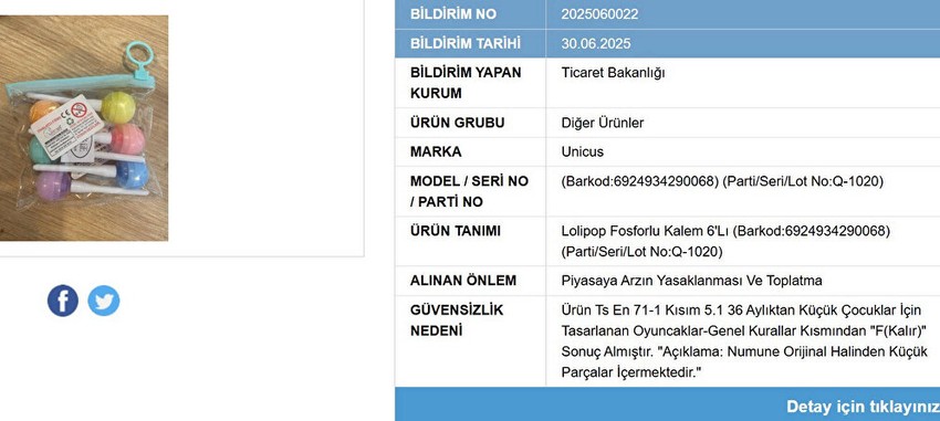 Ticaret Bakanlığı ifşa etti! Satışı yasaklandı piyasadan toplatılıyor - Resim : 1