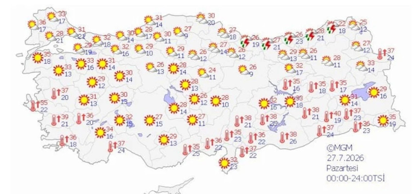 35 ilde kuvvetli yağış alarmı! Sağanak ve dolu aynı anda geliyor! Haritaya bakmadan plan yapmayın - Resim : 4