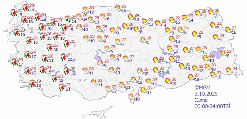 Meteoroloji’den çok kuvvetli sağanak uyarısı: 9 kent alarmda - Resim : 2