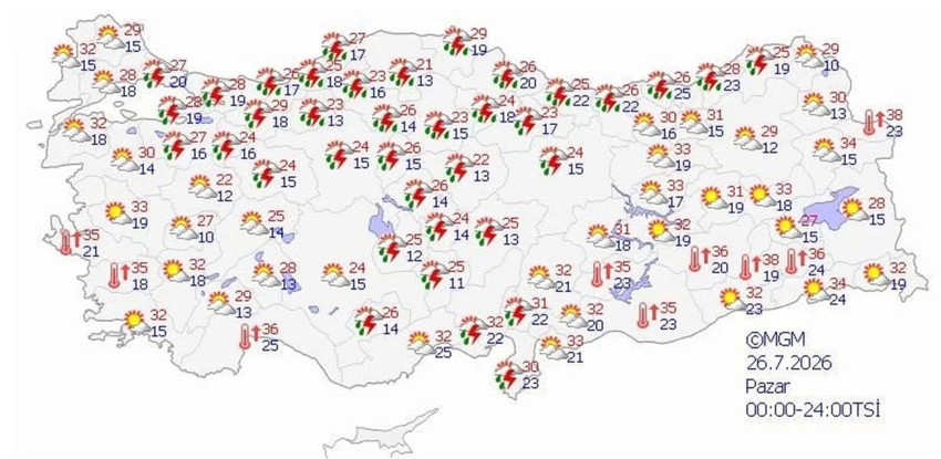 35 ilde kuvvetli yağış alarmı! Sağanak ve dolu aynı anda geliyor! Haritaya bakmadan plan yapmayın - Resim : 3