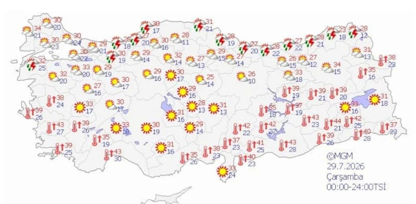 35 ilde kuvvetli yağış alarmı! Sağanak ve dolu aynı anda geliyor! Haritaya bakmadan plan yapmayın - Resim : 6