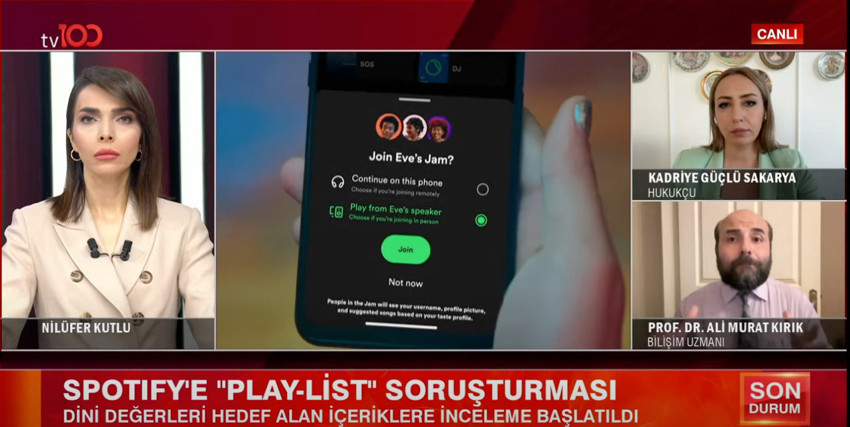 Spotify'da tepki çeken playlistler sonrası hangi adımlar atılacak? Bilişim Uzmanı Ali Murat Kırık ve Hukukçu Kadriye Güçlü Sakarya tv100'e konuştu! "Algoritmik rüşvet" uyguluyorlar - Resim : 3